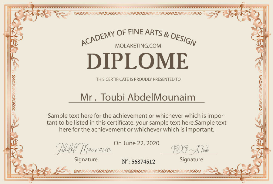 Agence Creation Design Diplôme Certificat And Attestation De Formation